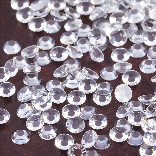 Flatback Rhinestones Round Gems for Nails Art and Crafts 4000Pcs SS6 2mm Glitter Crystals Stone DIY Bags Clothes Shoes (Transparent White)