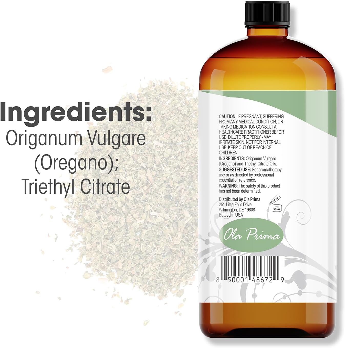 Ola Prima 16 oz Oregano Essential Oil Big Bottle