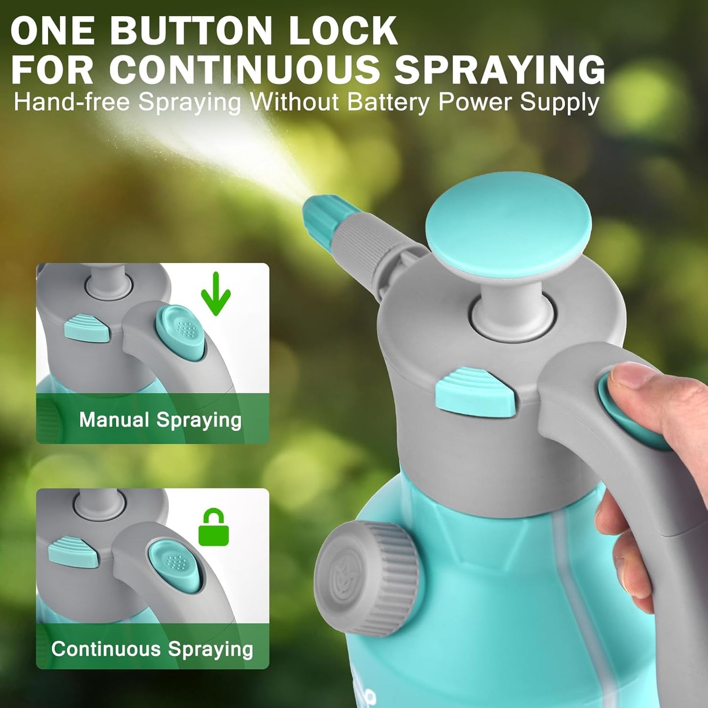 Garden Hand Pump Sprayer 1/2 Gallon Pump,68 Oz Handheld Pressure Sprayer with Safety Valve,Adjustable Nozzle,360° Extended Spray Rod,Ideal for Plants Watering,Fertilizing,Cleaning (68ounce,2L)