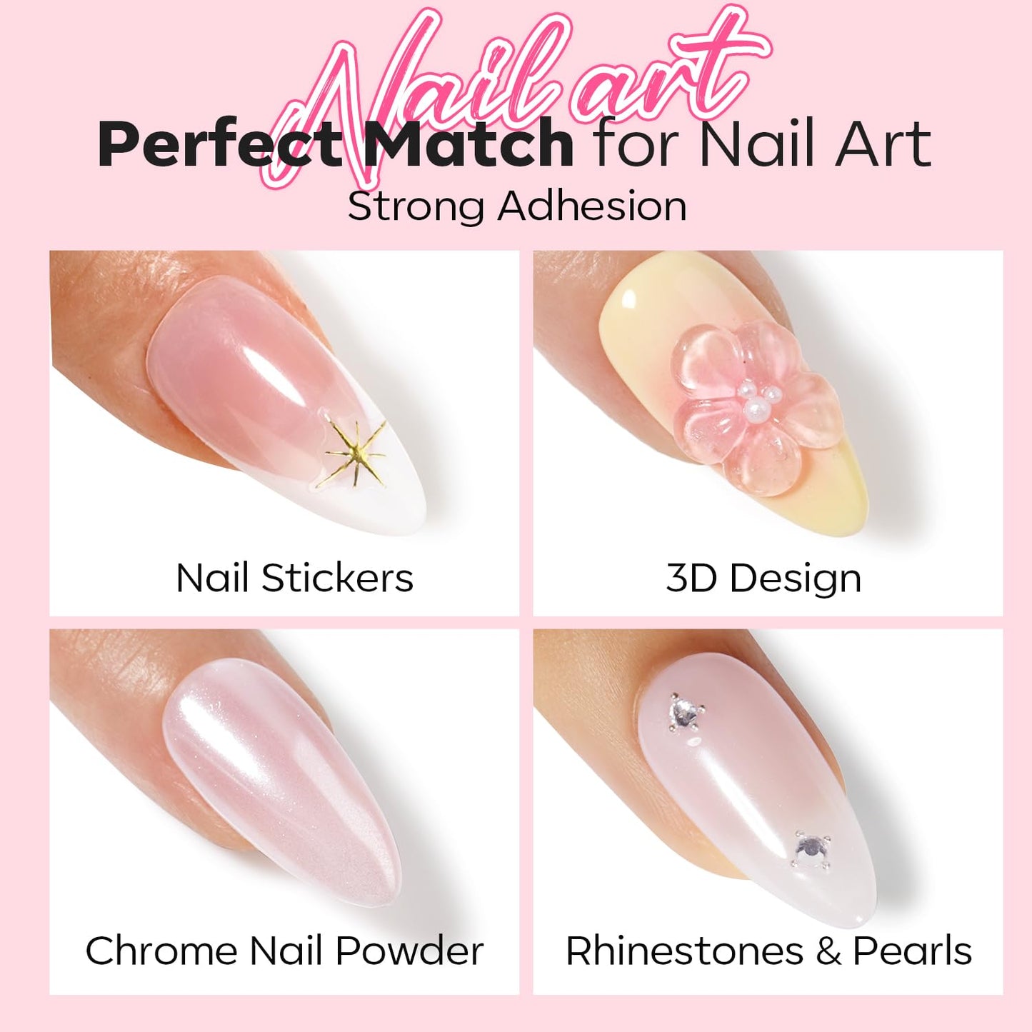 modelones Gel Base and Top Coat Set 3 Pcs, Clear No Wipe Glossy and Matte Top Coat & Base Coat Nail Polish 2025 Upgrade Formula Pro Gel Mini Salon Manicure Kit Gift for Women Girls Starter