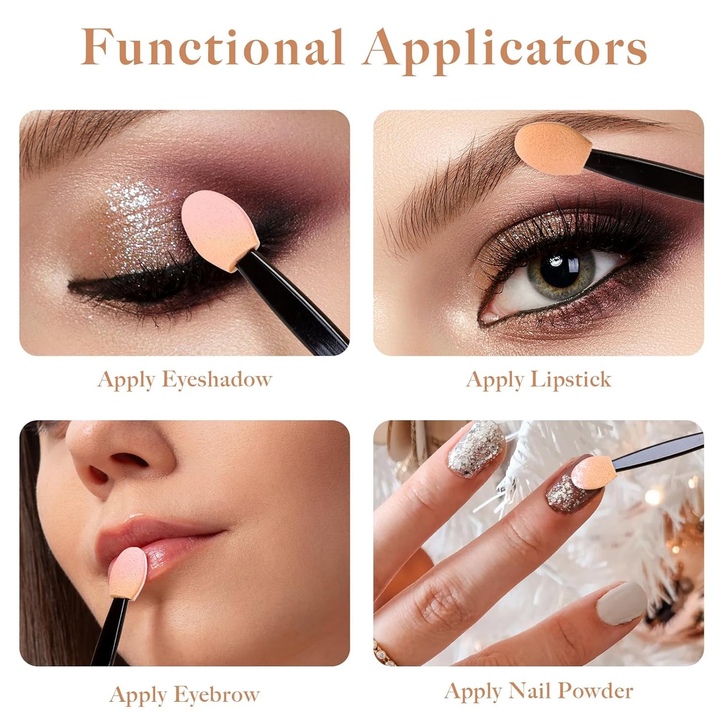 150 PCS Eyeshadow Applicators Sticks with Container. 2.45' Professional Disposable Eye Shadow Makeup Brushes