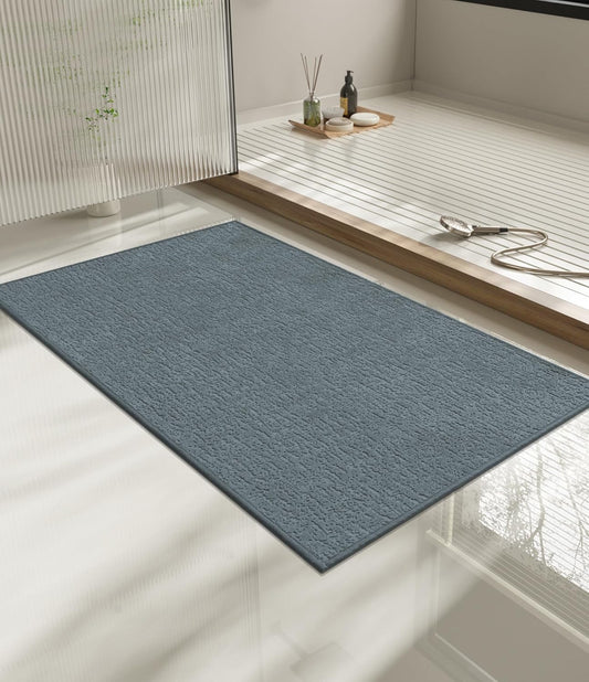 chakme Bathroom Rugs Mat 36x24, Ultra Thin Non Slip Bath Mat Quick Dry Absorbent Bath Mat for Bathroom Floor, (Light Blue, 36"x24")