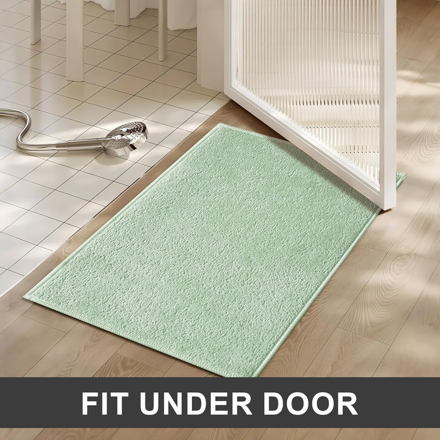 Bath Mat-Non-Slip Bathroom Floor Mats-Absorbent Quick Dry Low Pile Bathroom Rugs Fit Under Door-Bath Rug for Sink,Bathtub,Shower Room,17"×24",Sage Green