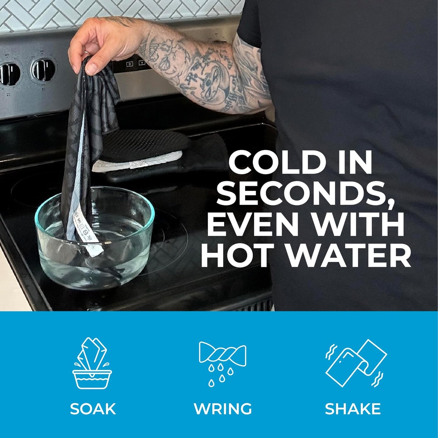 SHAKEitCOOL Extended Size Cooling Towel – Be Cool in Style - Heat Relief, Soft, Lightweight, Sun Protection, Easy Clean - Perfect for Biking, Hiking, Running, Yoga, Golf, Gardening - Cheetah Print M