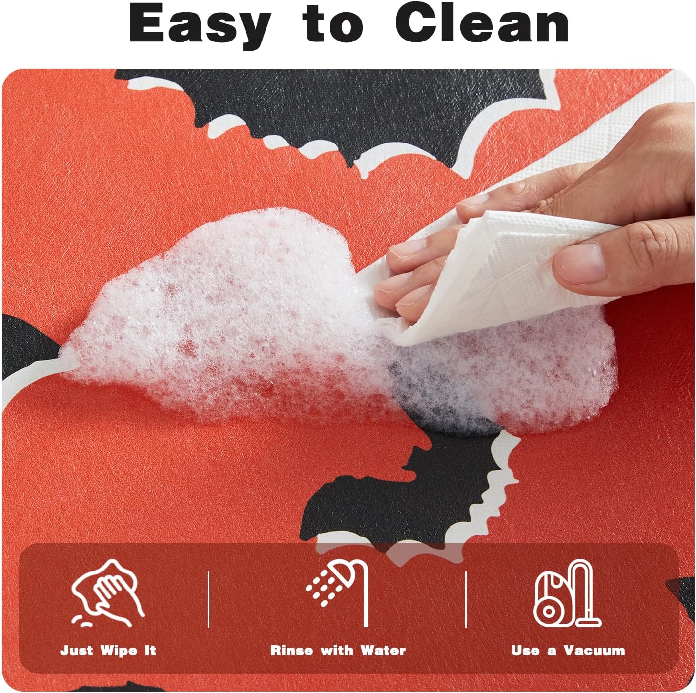 Halloween Bath Mat, Thin Halloween Bathroom Rug Non Slip Quick Dry Bat Bath Mat Fits Under Door Thin Floor Mat Halloween Decor, 17''x30'', Gothic Bats Orange