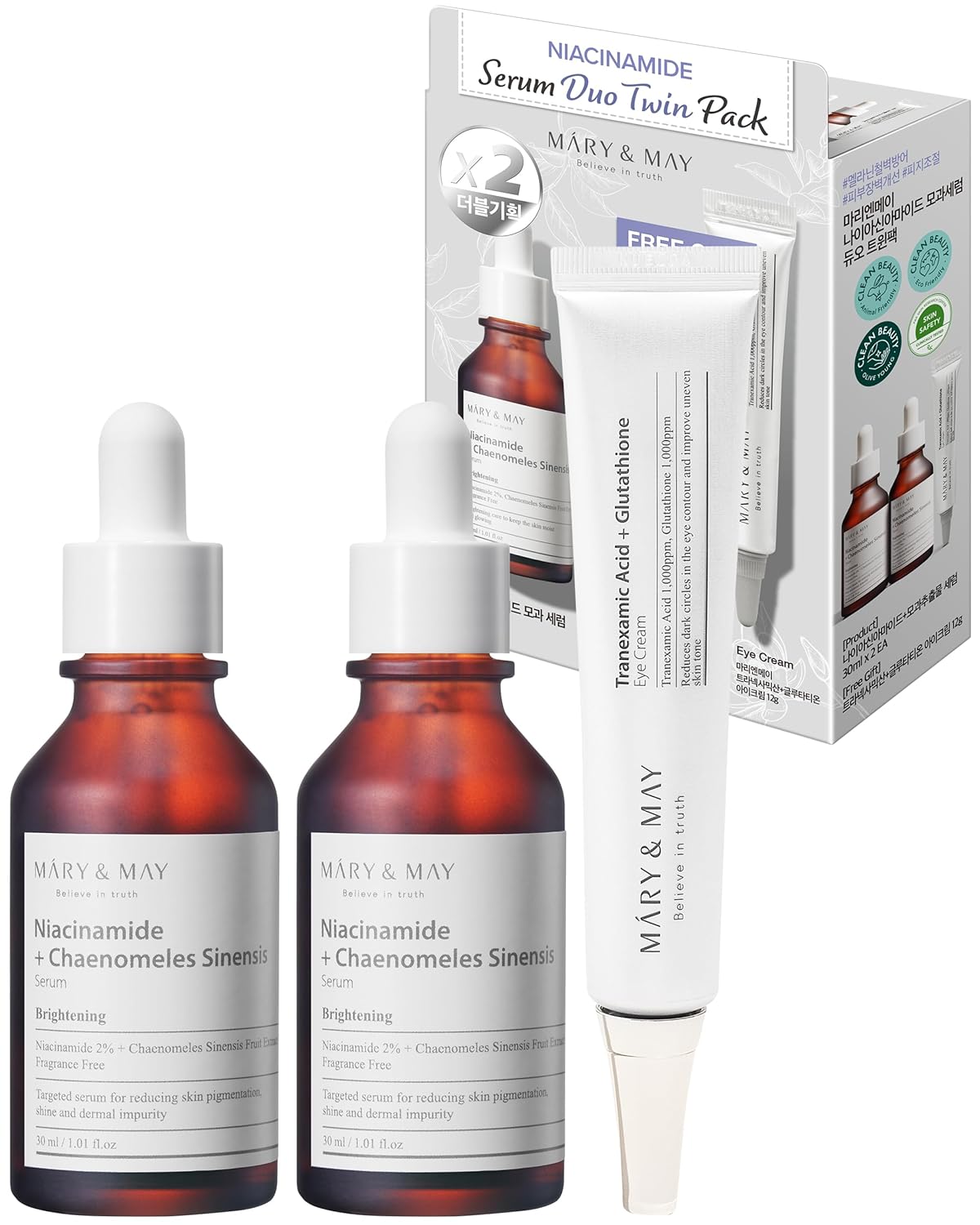 Mary&May Niacinamide Serum Duo Twin Pack (30ml x2+Eye cream12g)