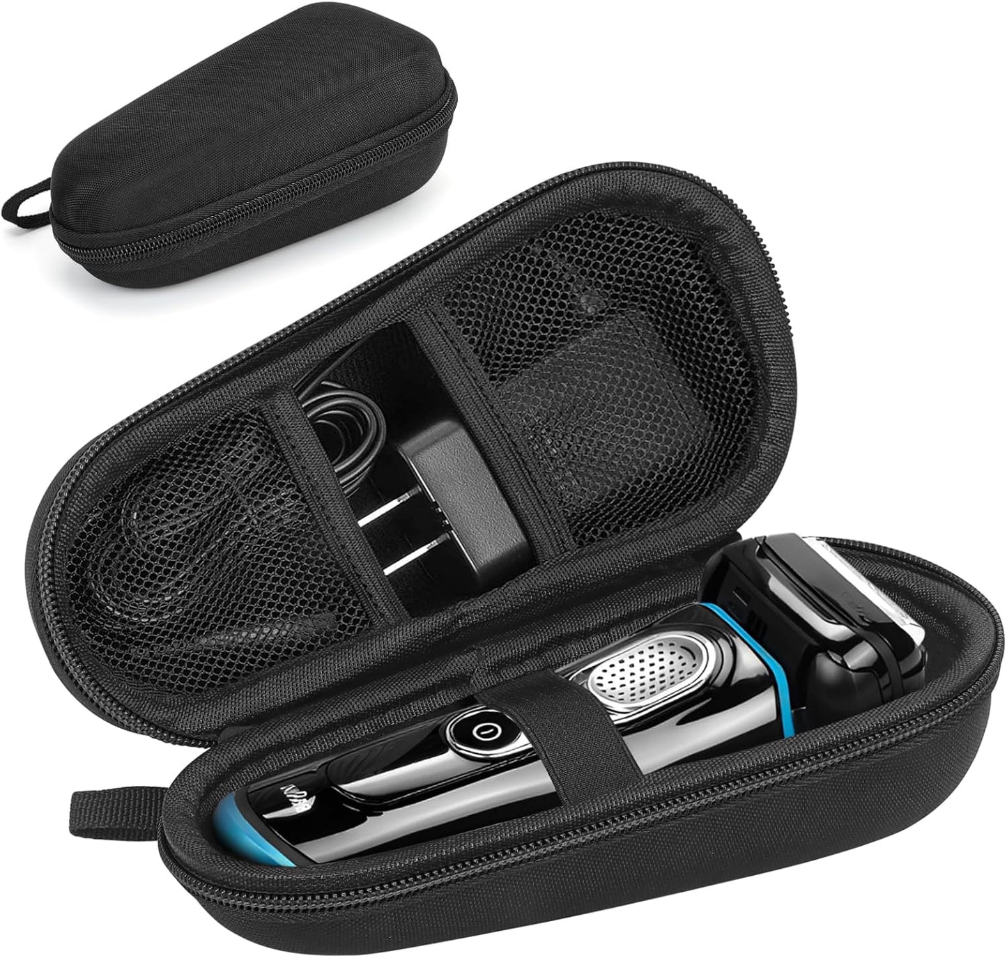 Electric Shaver Case,Travel Shaver Storage Bag & Razor Organizer Pouch,Durable,Waterproof, Compact Design for Men's Essentials,Fits Most Electric Shavers for Philips Braun Panasonic(Black)