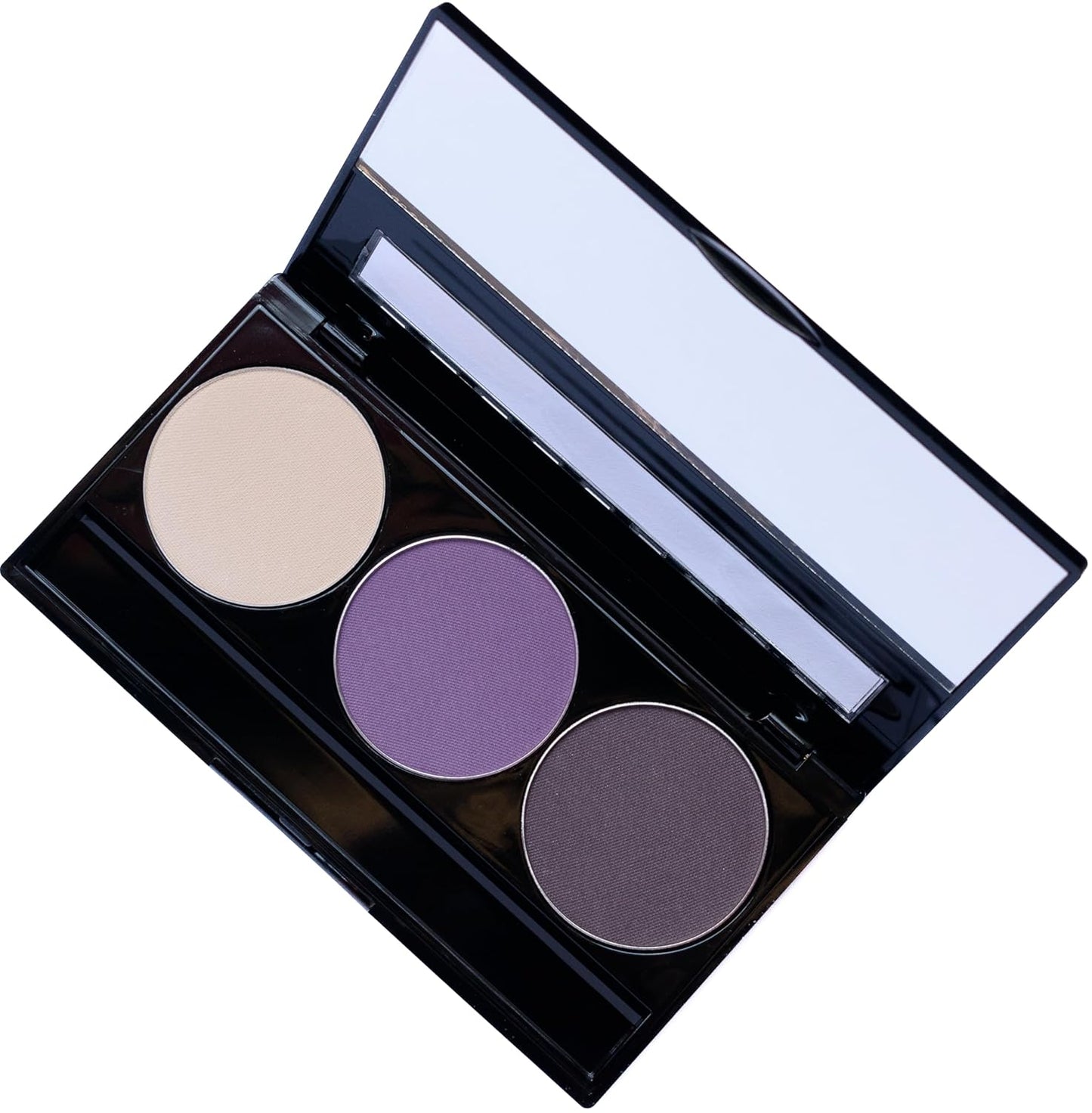 Off White, Matte Medium Lavender Violet, and Matte Deep Purple Vegan Eyeshadow Trio Palette; Talc, Paraben & Cruelty Free