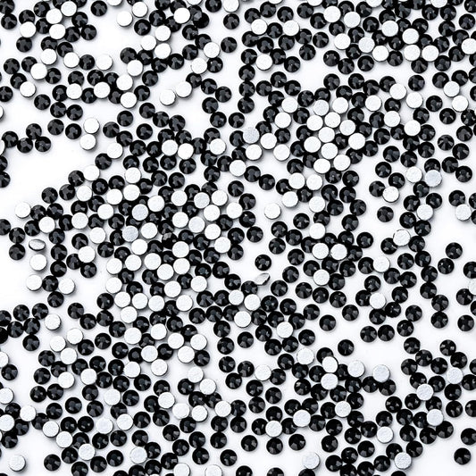 3000Pcs Black Crystal Rhinestones,Glass Flatback Rhinestones Mini Gemstones for Nail Face Makeup Art Crafts Clothes Decoration -(SS6,2.0mm,Black)