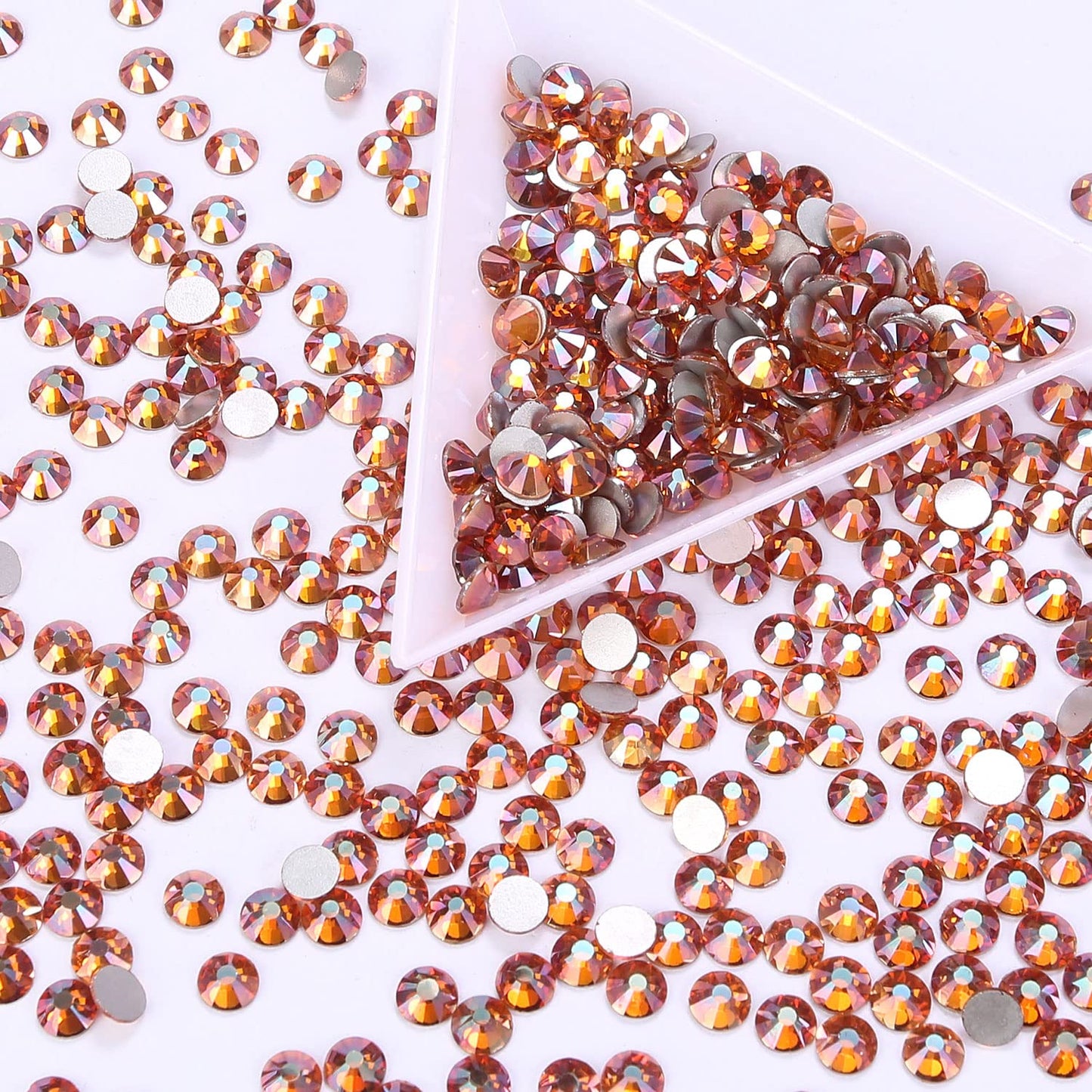 1440Pcs Amber Crystal Rhinestones,Glass Flatback Rhinestones Gemstones for Nail Face Makeup Art Crafts Clothes Decoration - (SS20,4.8mm, Amber)