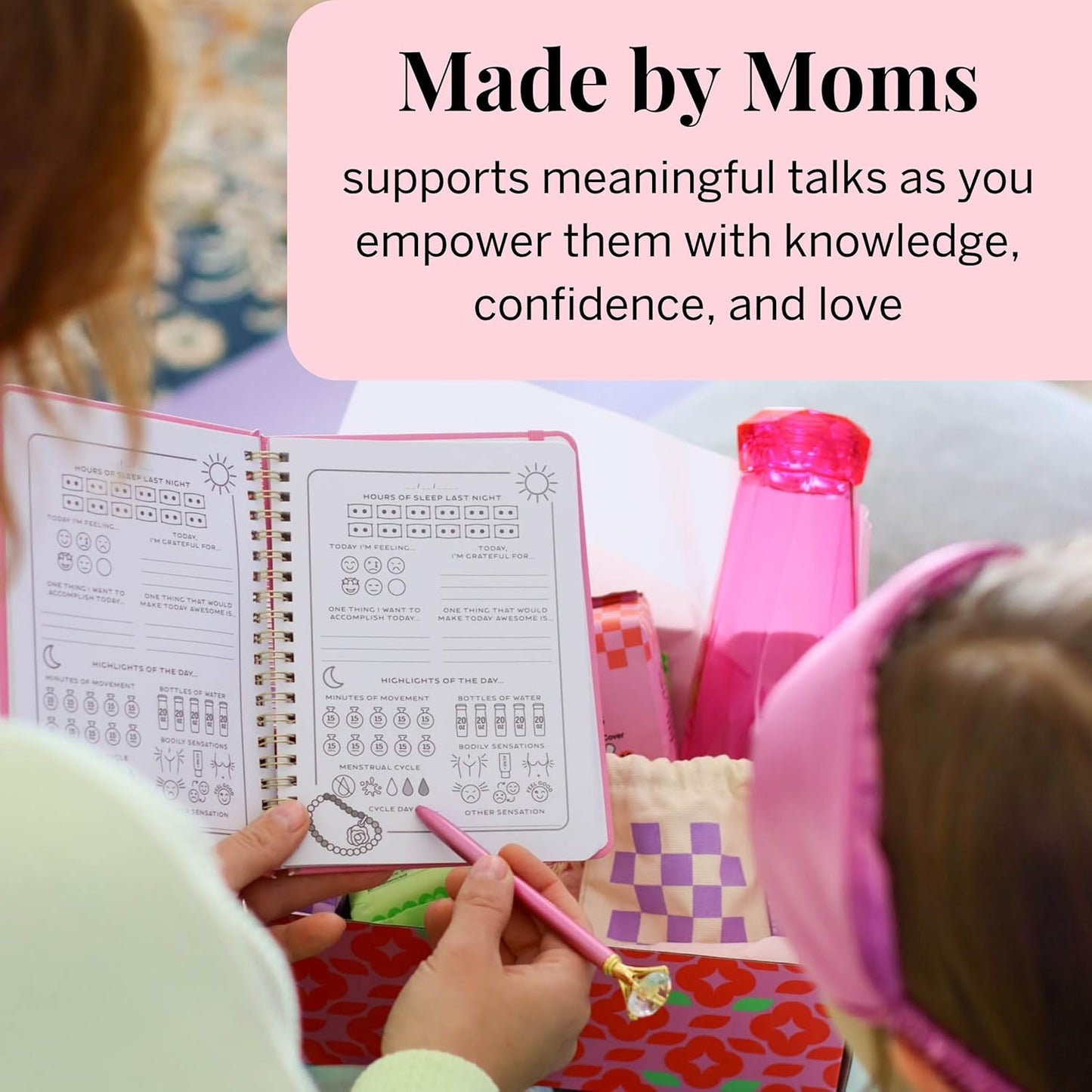 Period Tracker Journal for Girls 8-12 - Pixie’s My First Period Notebook with Daily Menstrual Cycle Guided Reflection - First Period Gifts For Young Girls & Teens
