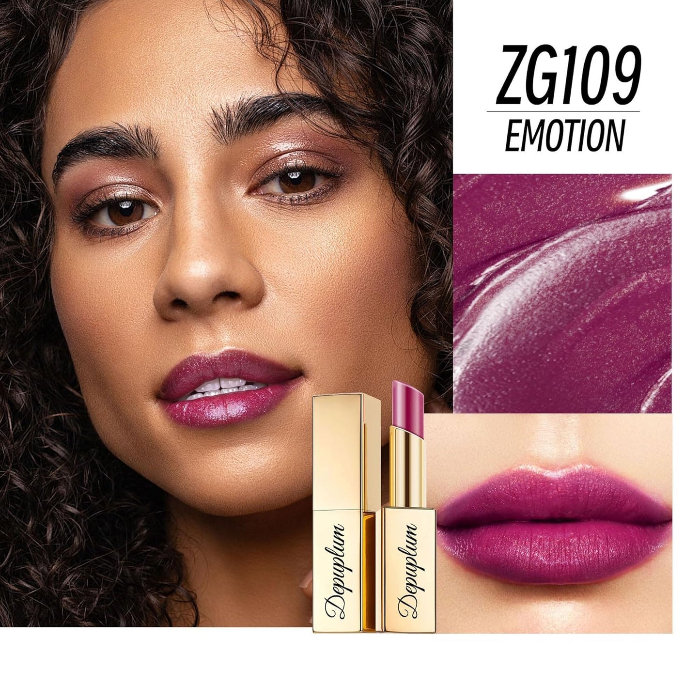 Red Berry Purple Lipstick Set for Women Shimmer Tinted Lip Balm Hydrating Moisturizing Lipstick Cruelty Free Lip Makeup, DM108/109/122