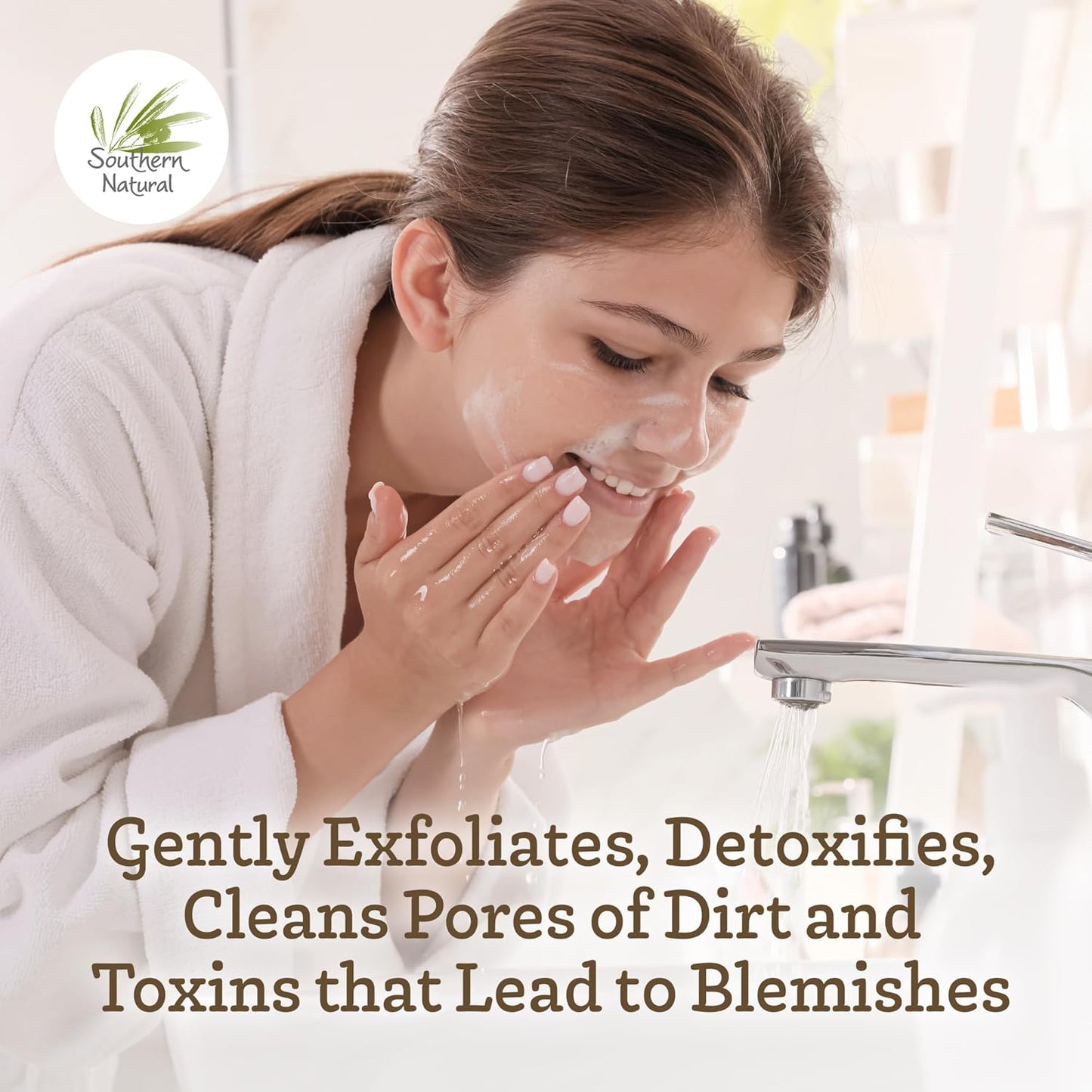 Southern Natural Activated Charcoal Soap Bar (3 Pack) Face and Body Soap For Sensitive Skin With Dead Sea Mud, Goat Milk & Peppermint Essential Oil