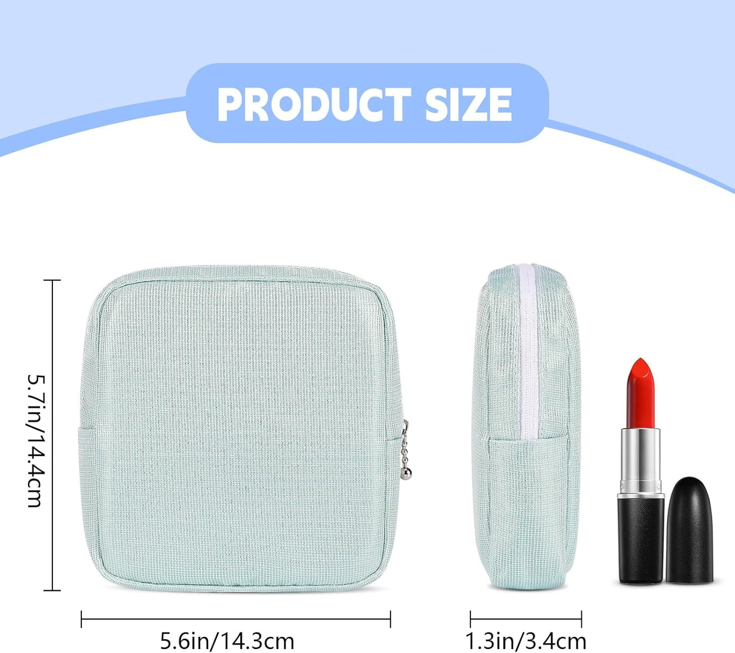 Period Bag for Teen Girls, Canvas Sanitary Napkin Storage Bag with Zipper, Portable Menstrual Pad Bag Tampon Holder for Purse