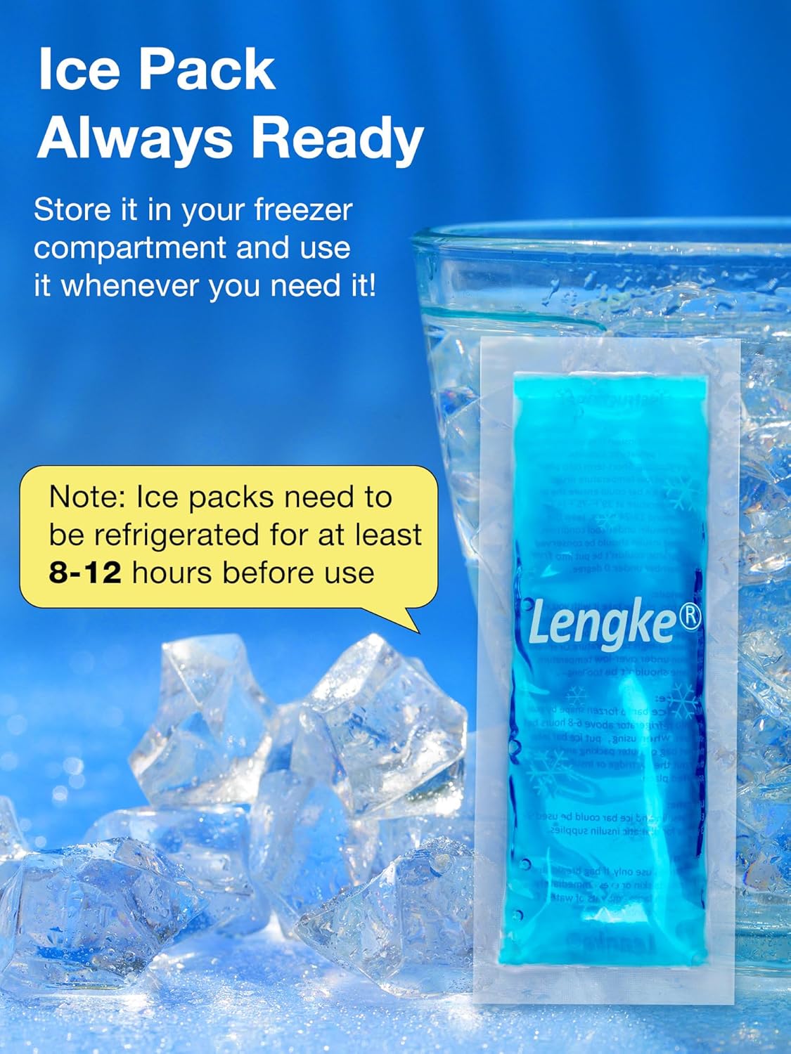 Leng Ke Ice Pack for Insulin Cooler Travel Case TSA Approved - Gel Ice Pack for Travel Medicine Organizer, Small Ice Packs for Diabetic Travel Case and Refrigerated Medicine Travel Case (2 Pack)