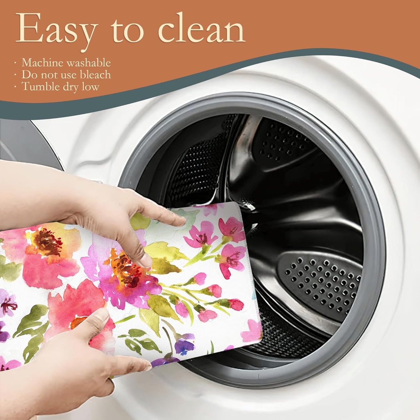 Purple Pink Dish Drying Mats 18x24 Inch,Watercolor Flowers Dish Pad Drying Rack Mat for Kitchen Counter Ultra Absorbent Microfiber Dishware Coffee Maker Bar Countertop Decor