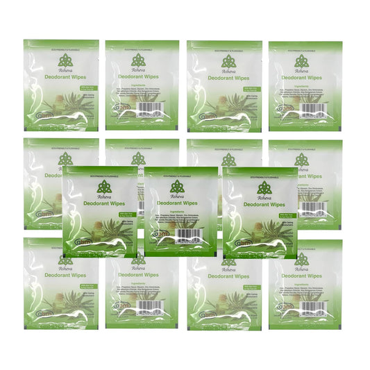 Asheva - Individually Packaged Deodorant Wipes - Box of 15 Wipes (Tea Tree)