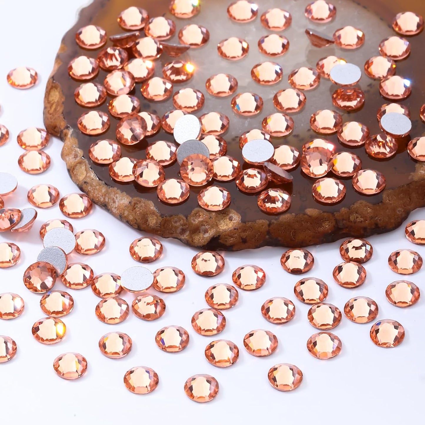 Champagne Flatback Rhinestones, Glass Rhinestones for Nail Art and Craft, Glue Fix, Loose Crystal Gemstones(Champagne, SS12, 1440pcs, 2.9-3.0mm)