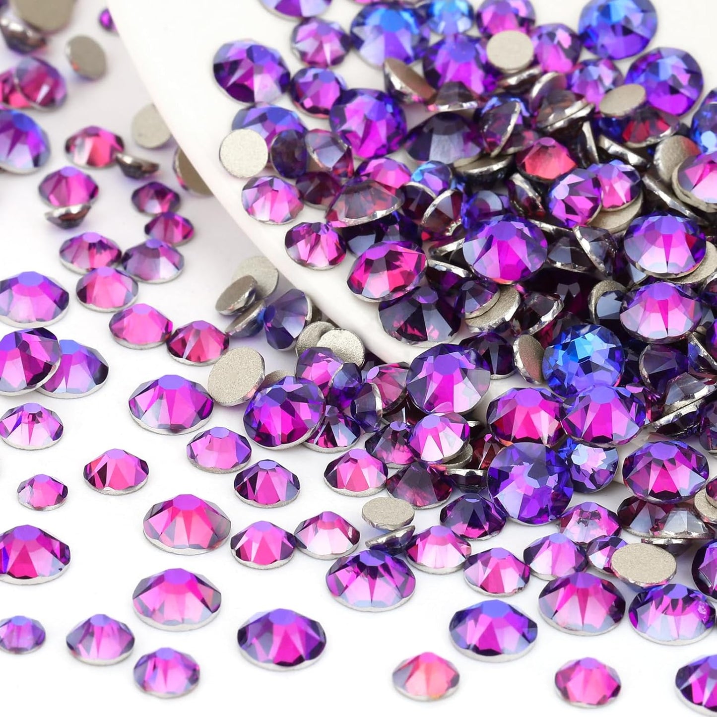 Novani Purple Velvet Rhinestones 1440pcs Flat Back Round Rhinestone Style 2088 Sparkly Crystal Gemstones for Nail Art and Crafting SS16,3.8-4.0mm