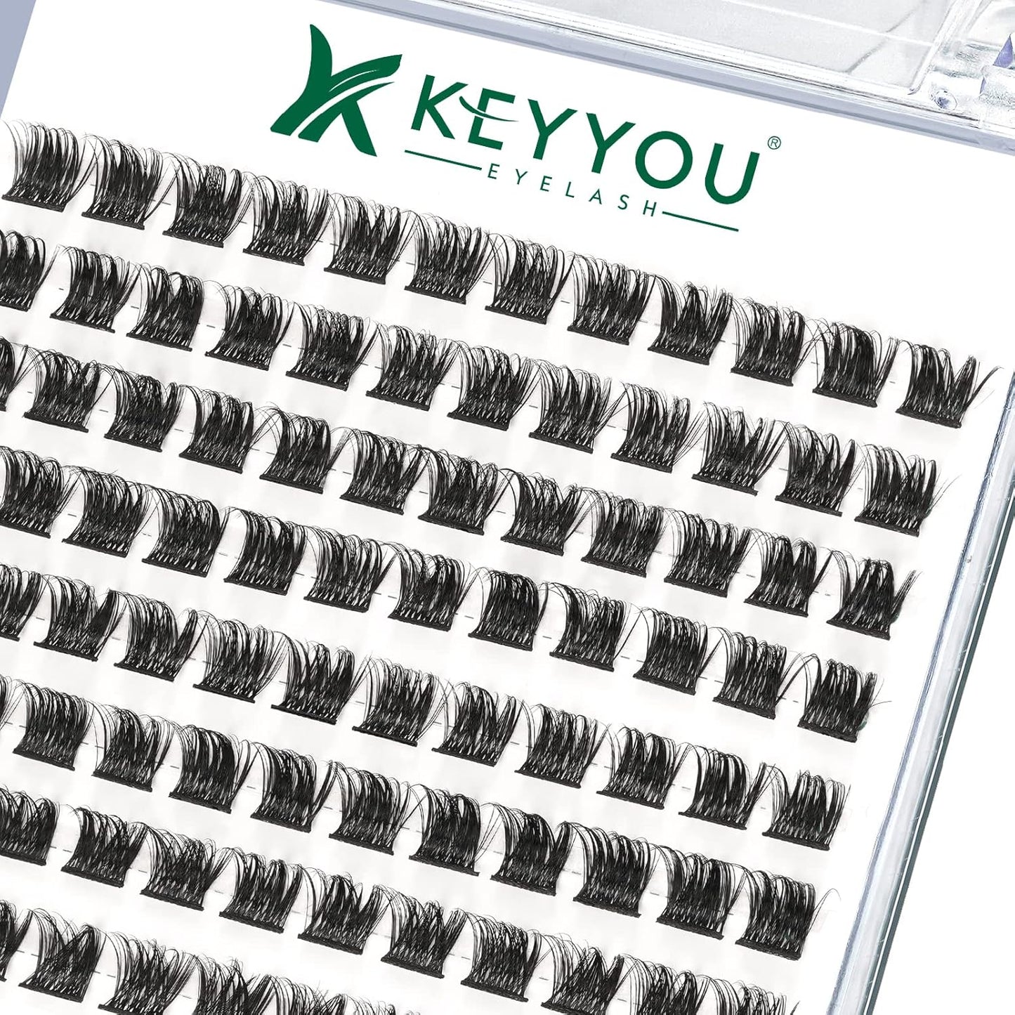 Lash Clusters,96 Pcs Cluster Lashes D Curl 10mm DIY Lash Extensions Eyelash Clusters,KEYYOU Volume Wispy Individual Lashes Soft&Comfortable Easy DIY at Home(Y06,D-10mm)