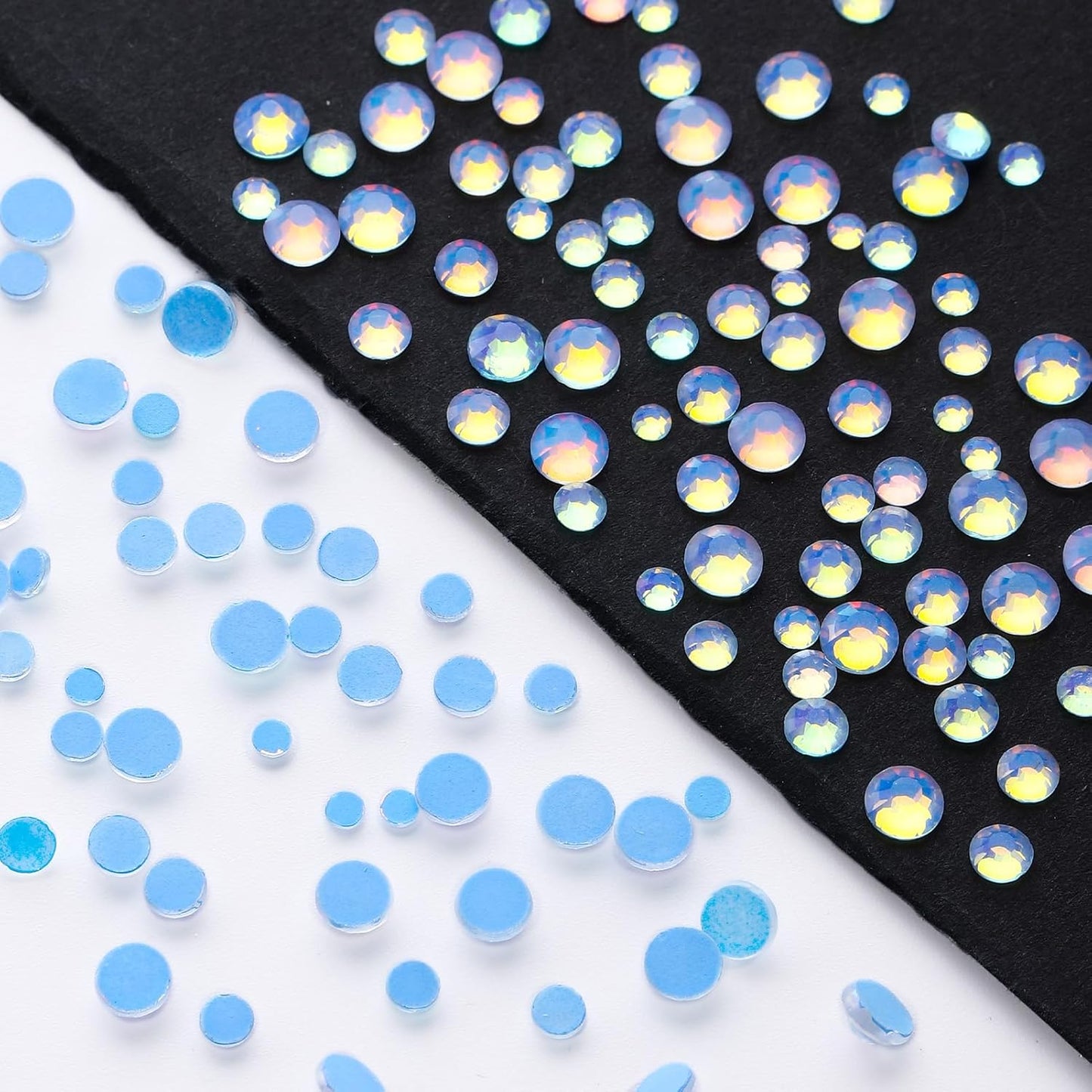 F Light Blue Flatback Rhinestones, Glass Rhinestones for Nail Art and Craft, Glue Fix, Loose Crystal Gemstones(F Light Blue, SS6, 1440pcs, 1.9-2.0mm)