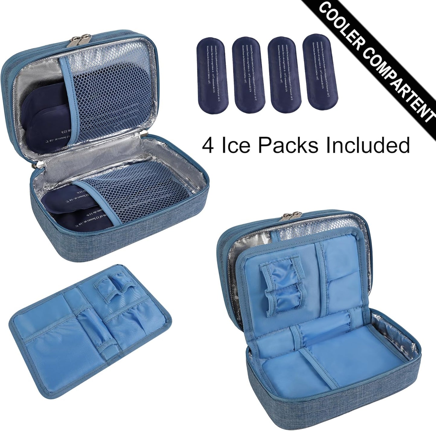 apollo walker Insulin Cooler Travel Case Diabetic Medication Cooler with Ice Packs and Insulation Liner Insulin Cooler Travel case TSA Approved