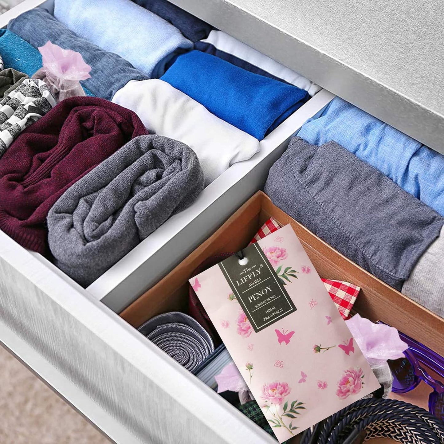 14 Packs Peony Scented Sachets for Drawers and Closets Gift