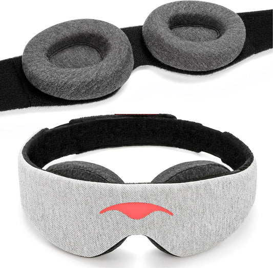 Manta Sleep Mask - 100% Light Blocking, Adjustable Sleeping Mask with Detachable Eye Cups, Ultra Comfortable for Women & Men, Zero Pressure on Lashes, Perfect for Travel/Shift Work