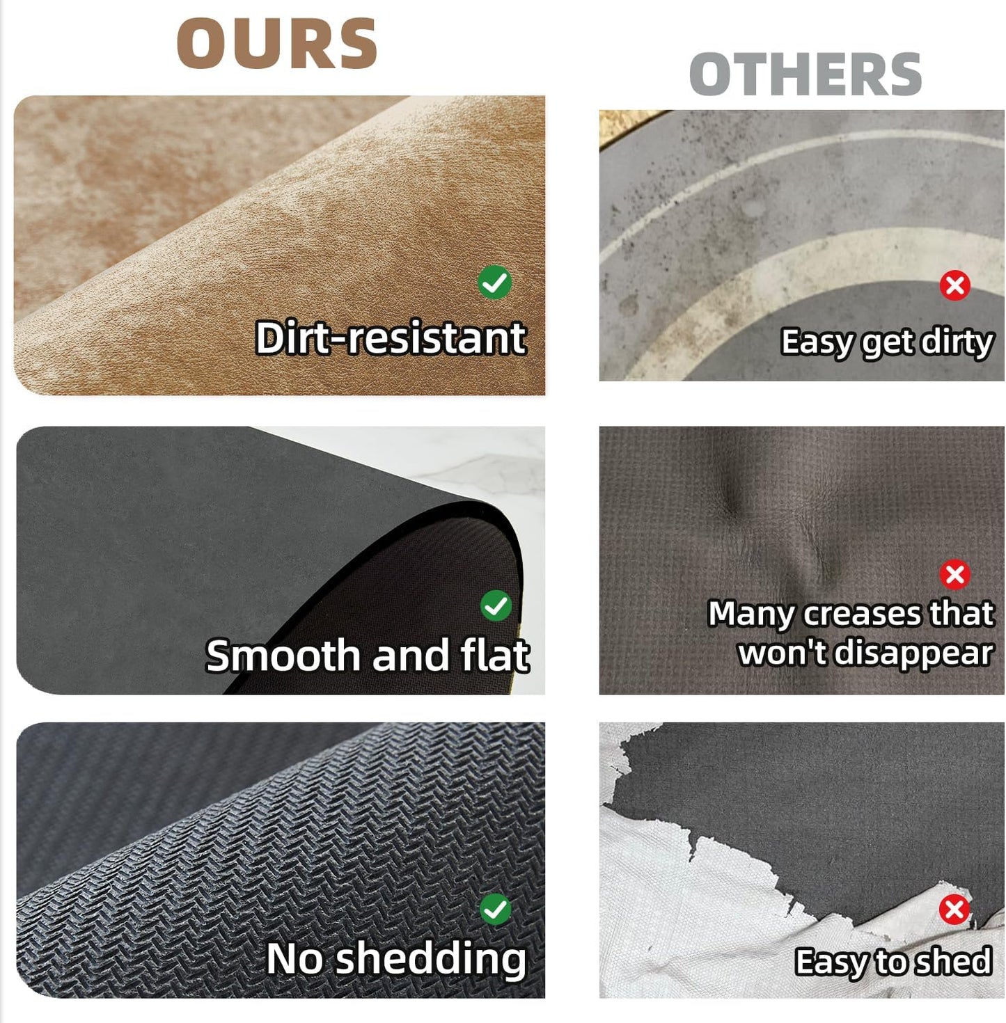 Toilet Rug, Thin Toilet Rugs U Shaped Washable Non Slip Absorbent Quick Dry Low Pile Toilet Mat, 20"x24" U Shape Camel