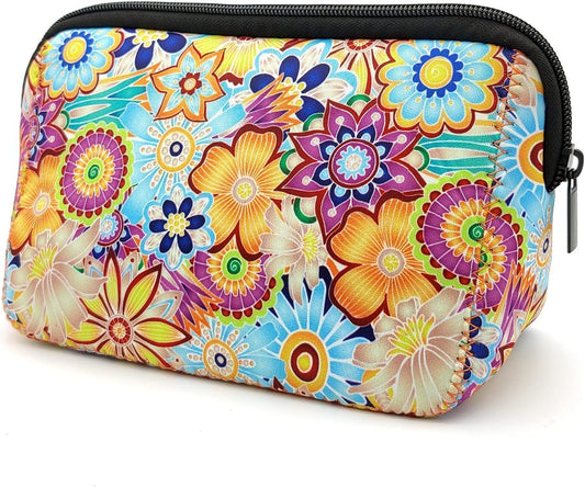 Cosmetic Bag Waterproof Neoprene Zipper Pouch Travel Portable Toiletry Makeup Bags Organizer Case for Women and Girls