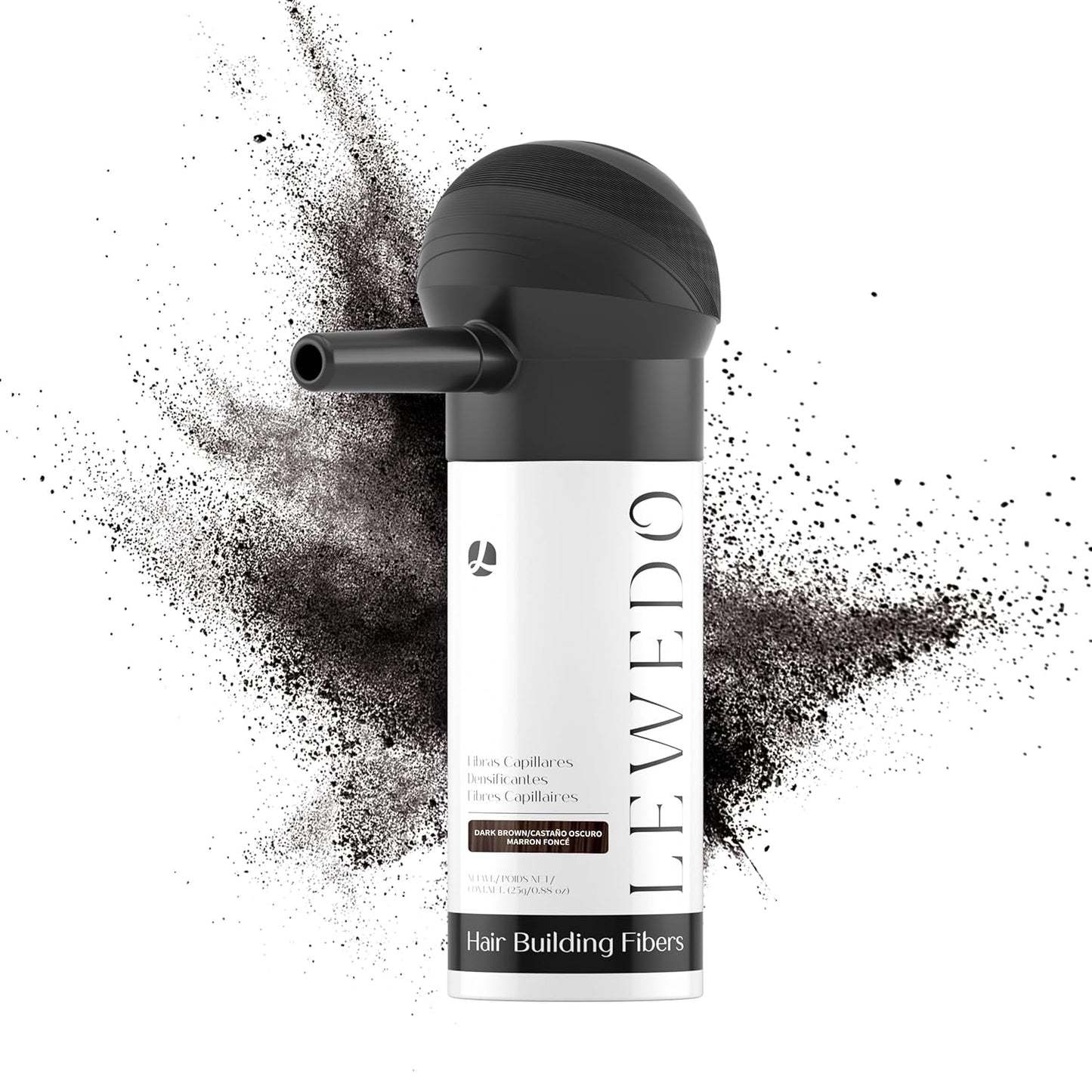 Hair Building Fibers 25G with Precision Spray Applicator - Electrostatic Adsorption for Instant Thicker Hair, Waterproof & Natural Look, Suitable for Men & Women (Dark brown)