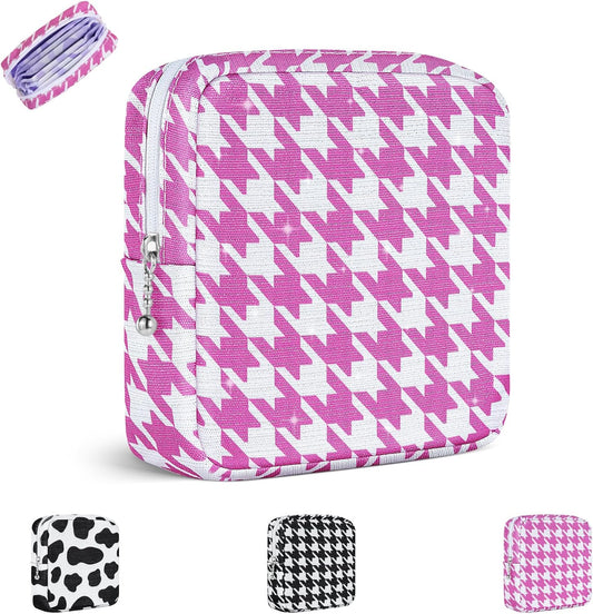 Period Bag for Teen Girls, Canvas Sanitary Napkin Storage Bag with Zipper, Portable Menstrual Pad Bag Tampon Holder for Purse