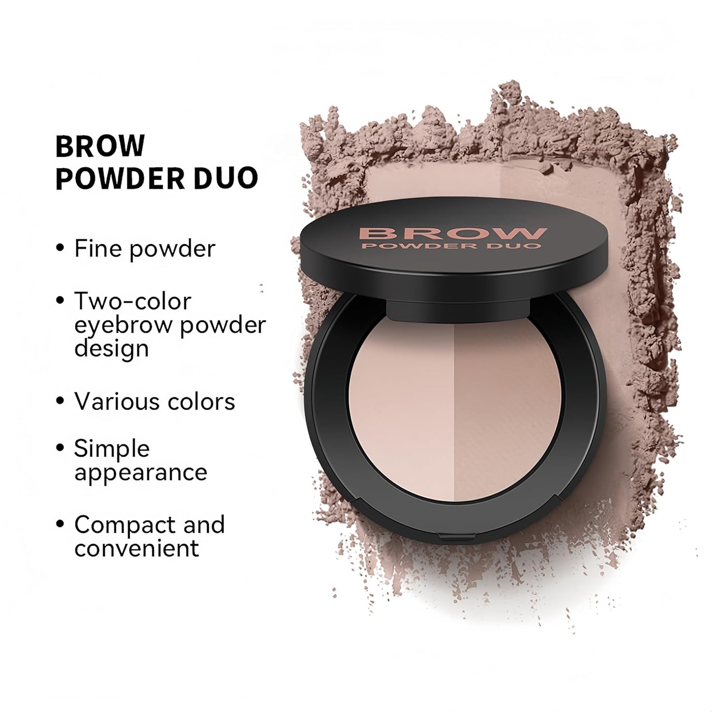 MAEPEOR Brow Powder Duo 6 Colors Natural Smooth Eyebrow Powder Professional Brow Contour Palette for Filler Defined & Sculpt (02 Chocolate)