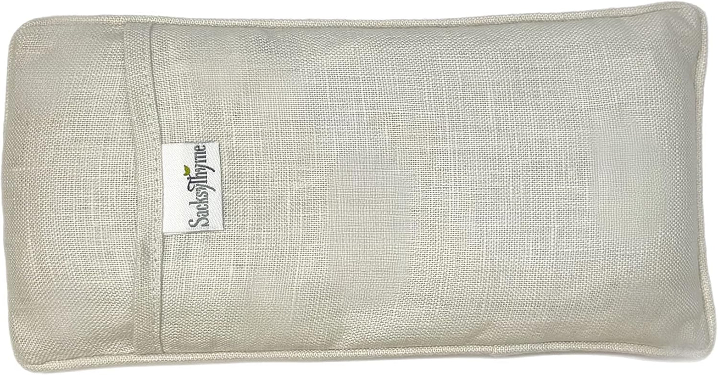Organic Linen Eye Pillow - Lavender & Flaxseed for Relaxation, Yoga, Stress Relief - Microwavable Heating Pad & Cool Compress - Made in USA - Gifts for Meditation