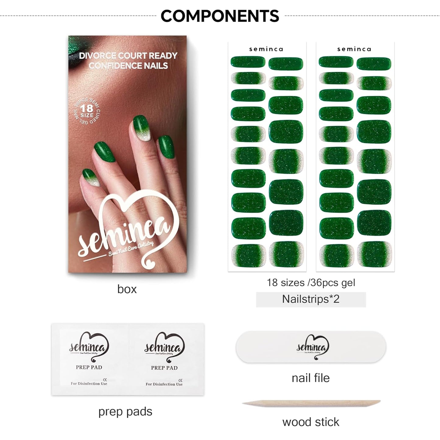 Semi Cured Gel Nail Strips-Holiday nail stickers seasonal designs for Christmas Halloween Thanksgiving festive party nail art,Works with Any UV/LED Lamps(Phoenix Feather Ombre)