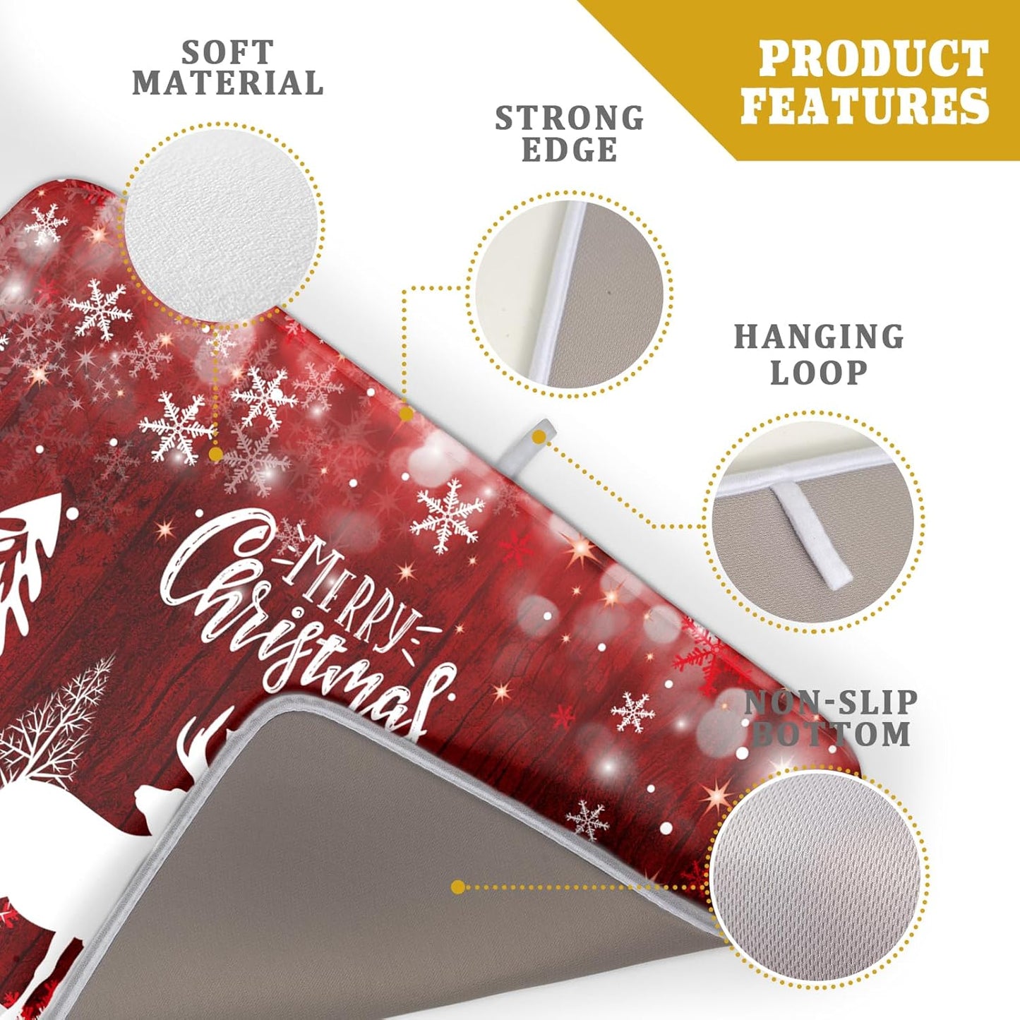 Merry Christmas Dish Drying Mats for Kitchen Counter 18x24 Inch Christmas Tree Kitchen Mat Reversible Absorbent Dish Drainer Farmhouse Dish Mats Drying Pad Dish Drainer Rack Mats for Winter Christmas