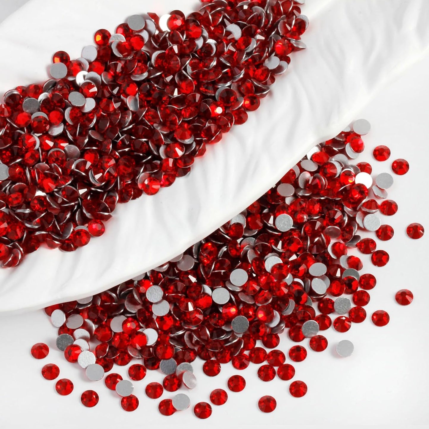 2000PCS SS20 Flatback Rhinestones | 12-Facet Diamond-Cut Glass Gems for Nail Art, Clothing, DIY Crafts |Glue-On Decoration Stones with Silver Backing(Siam)