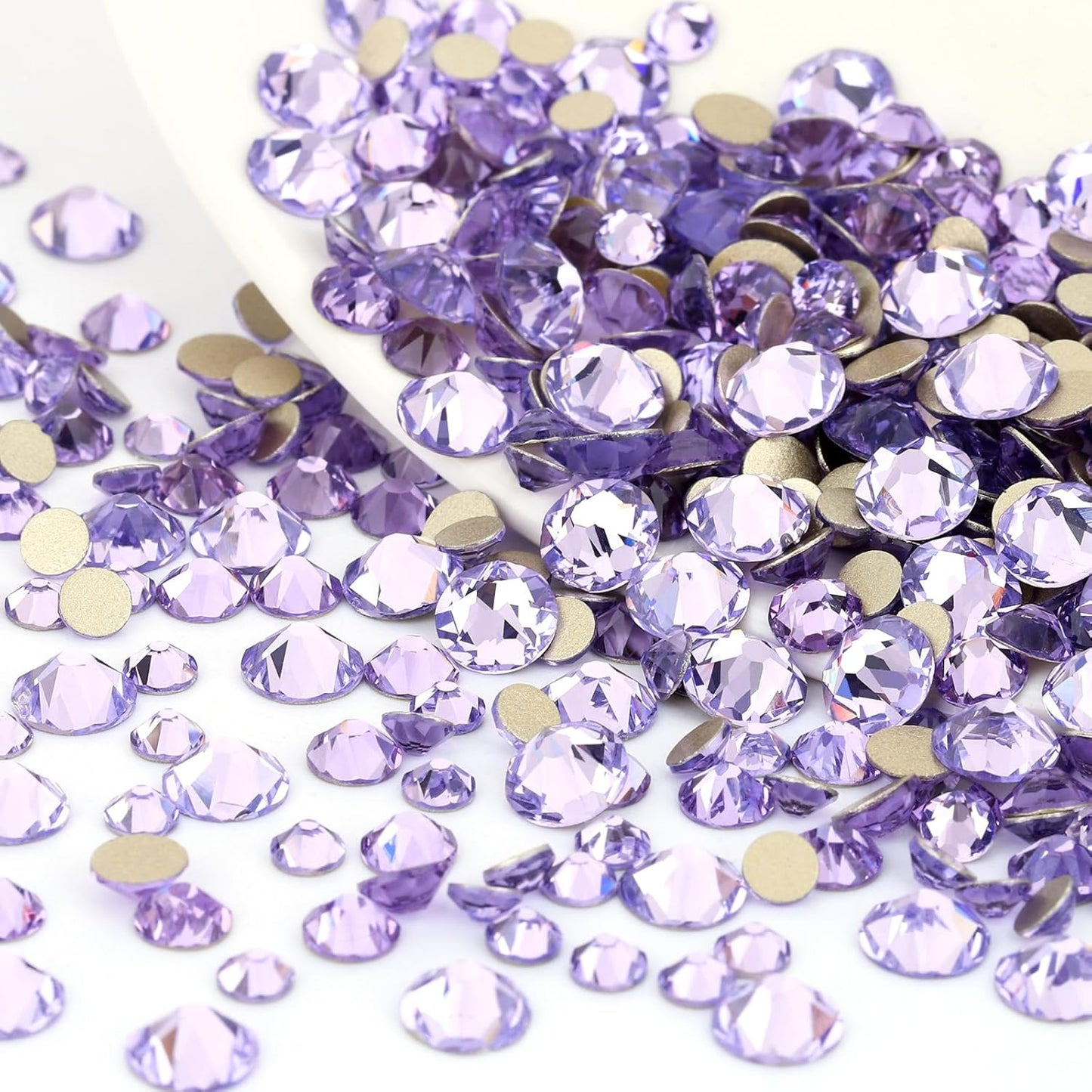 Novani Crystal Amethyst Rhinestones 288pcs Flat Back Round Rhinestone Style 2088 Sparkly Crystal Gemstones for Nail Art and Crafting SS30,6.4-6.6mm