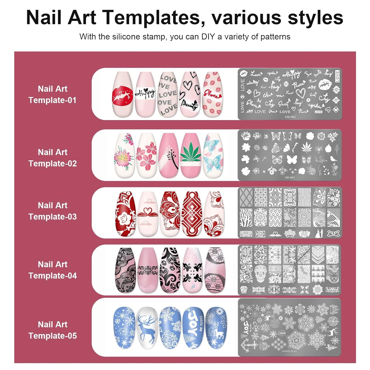 Nail Art Stamper Clear Silicone Nails Stamping Jelly with Scraper Transparent Visible Body DIY Manicure Nail Art Tool C