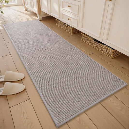RESARE Non Slip Bathroom Runner - Machine Washable Bath Rugs, Super Absorbent Bath Mat Quick Dry Bath Runner, Bath Mat Ultra Soft Rugs for Bathroom Floor, 20"x70" Light Grey