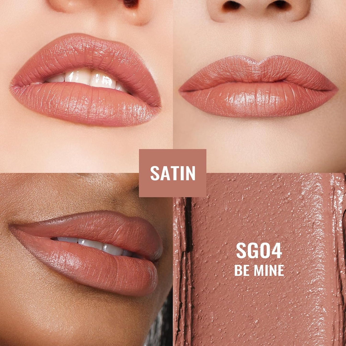 Oulac Color Rich Satin Matte Lipstick – Nude Peach Lipsticks for Women, Long Lasting, Hydrating Lip Color, Non-Drying Velvet Finish, Creamy Texture, Full Coverage, Vegan, SG04