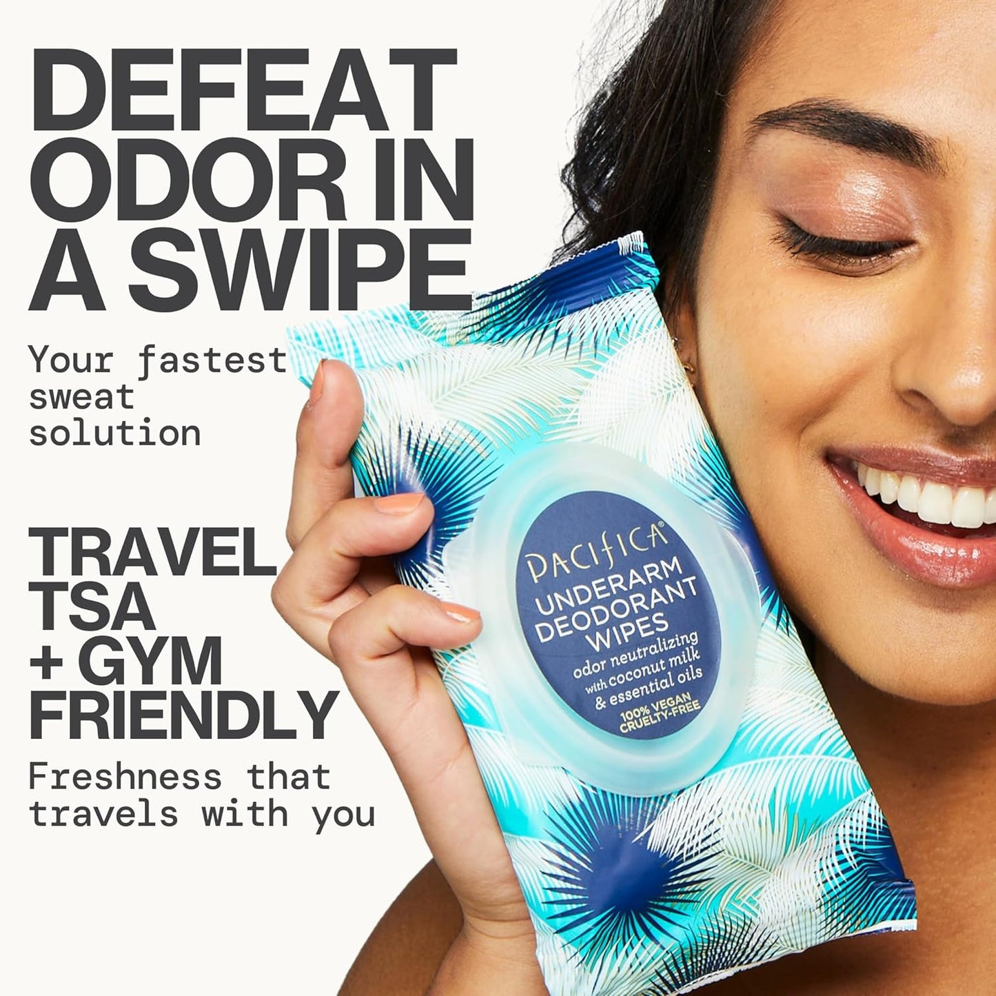 Pacifica Beauty Coconut Milk & Essential Oils Underarm Deodorant Wipes, Helps Remove Odor, Aluminum-Free, Vegan & Cruelty-Free (Pack of 8) | 240 wipes Total