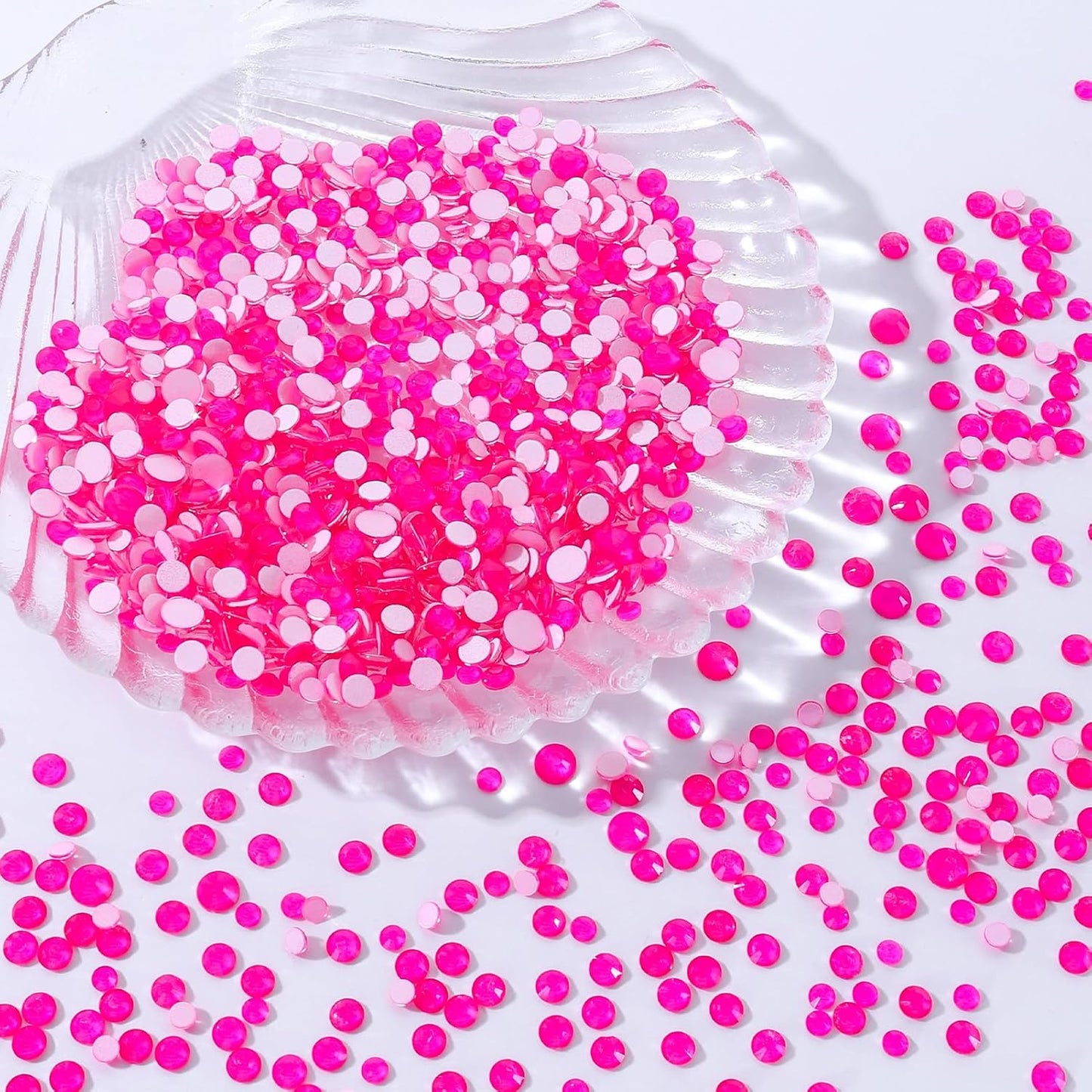 Neon Rose Flatback Rhinestones, Glass Rhinestones for Nail Art and Craft, Glue Fix, Loose Crystal Gemstones(Neon Rose, SS30, 288pcs, 6.4-6.6mm)