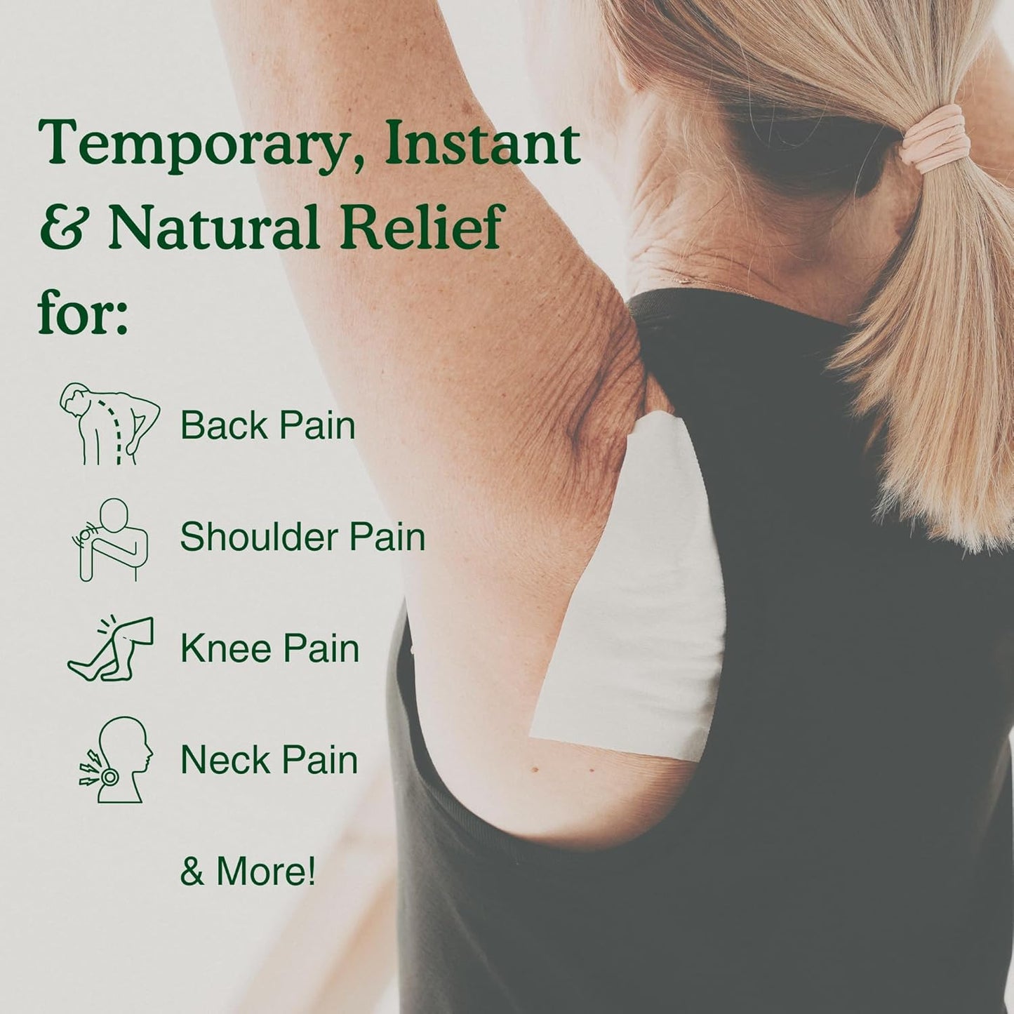 Nature's Willow XL Natural Pain Relief Patches for Muscles & Joints | Fast-Acting with White Willow Bark | Free from Artificial Fragrances & Dyes | 18 XL Patches (3-Pack)