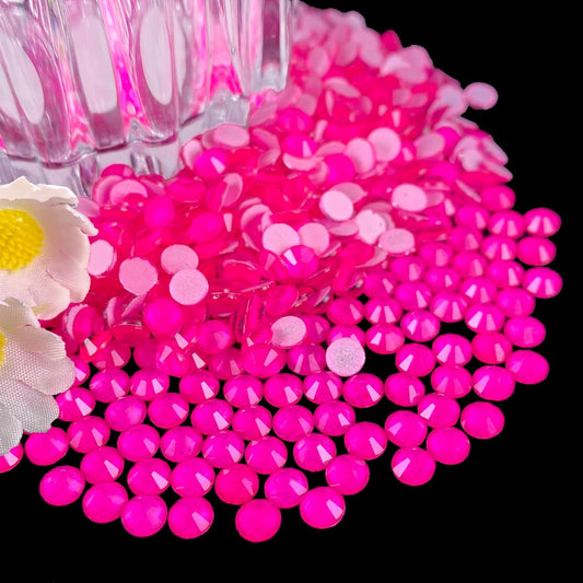 Flatback Glass Rhinestones,Bedazzler Gems 288pcs Non Hotfix Crystal Rhinestones for Nail Charms Crafts Clothes Tumblers,Hot Pink Neon,SS30