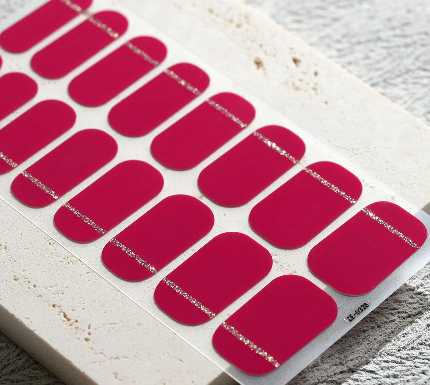 Nail Polish Strips, 32PCS Salon Quality Wraps, Long Lasting Gel Nail Stickers for Women Easy Apply& Remove (Berry Rhapsody Dark Red)