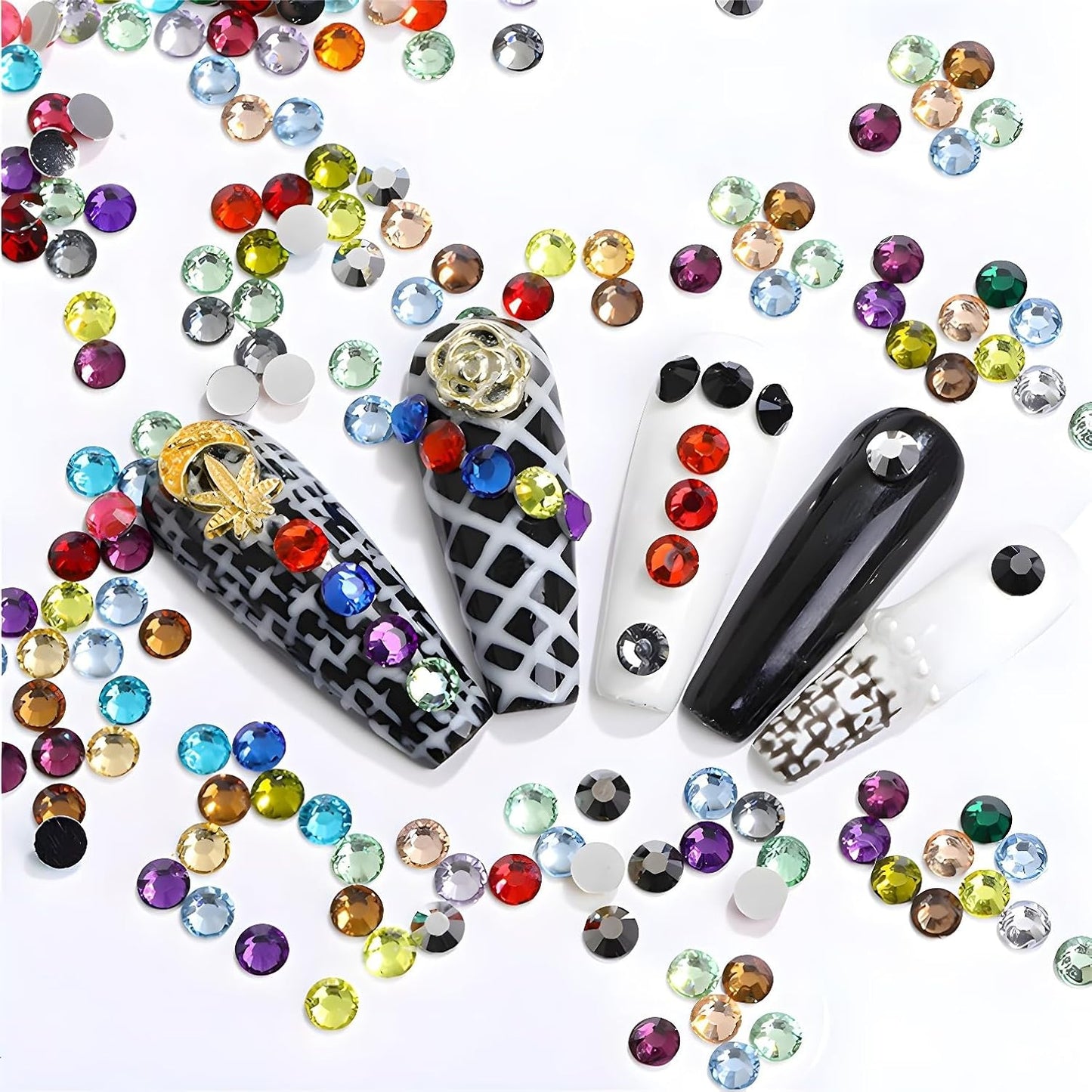 Flatback Rhinestones Round Gems for Nails Art and Crafts 4000Pcs SS6 2mm Glitter Crystals Stone DIY Bags Clothes Shoes (Dark Red)