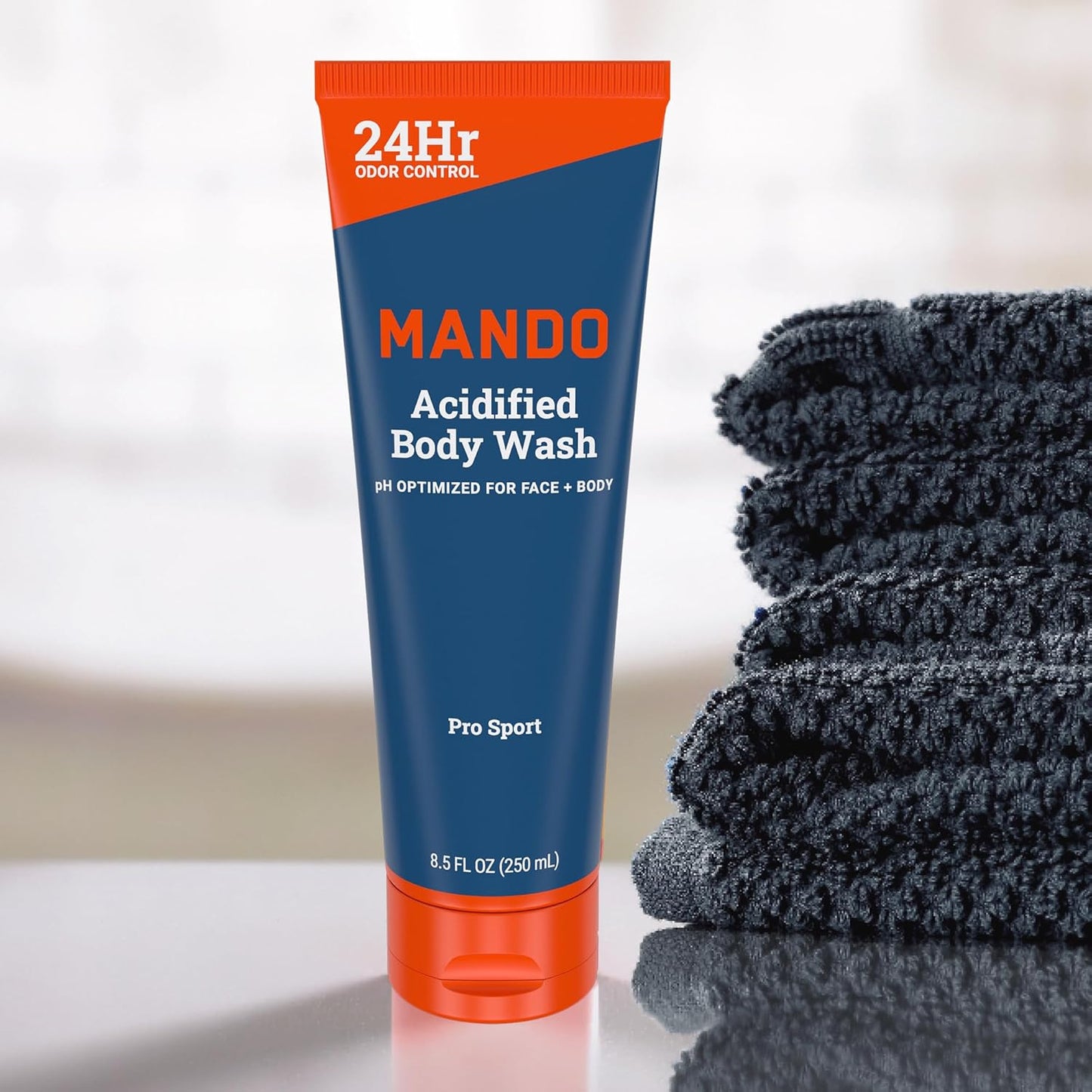 Mando Odor Shield Body Wash - 24 Hour Control - Removes Odor Better than Soap - SLS Free, Paraben Free, Skin Safe - 8.5 Ounce (Pack of 2) (Pro Sport)