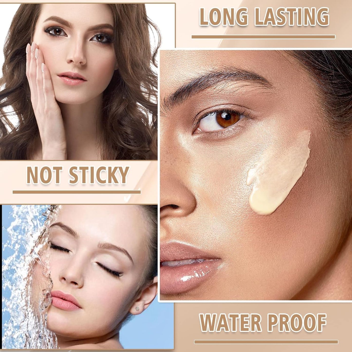 AWCCXMYM Mushroom Head Air Cushion CC Cream Long-Lasting Concealer BB Cream Moisturizing Color Corrector Foundation Makeup Even Skin Tone Liquid Face Makeup (Natural)