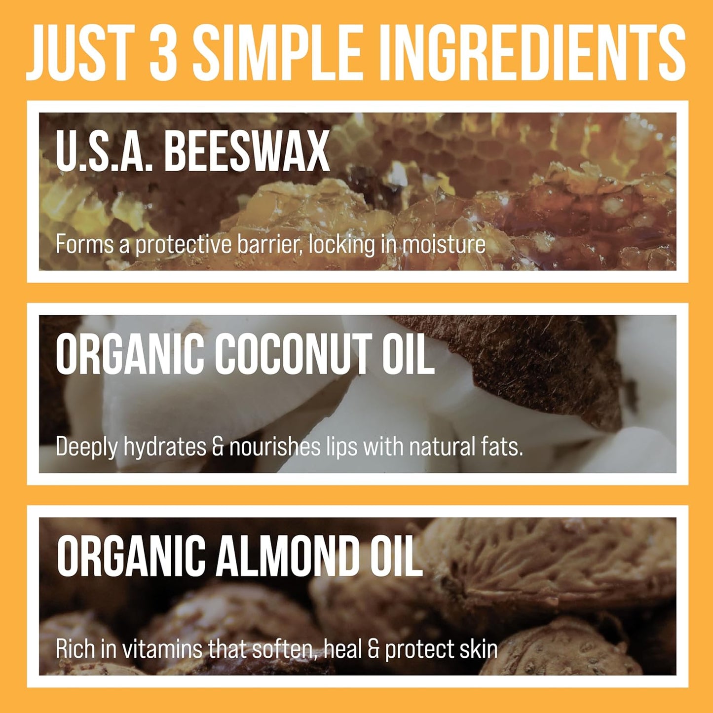 Dooey's Bees All Natural Handmade Beeswax Based 3 Ingredient Lip Balm, 4 Count (4 - Pack, Natural Original)